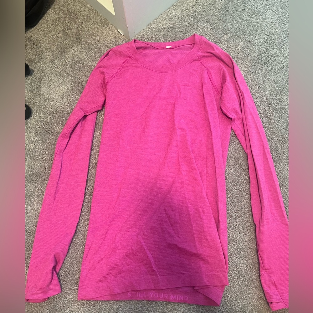 Hot pink long sleeve lulu lemon top